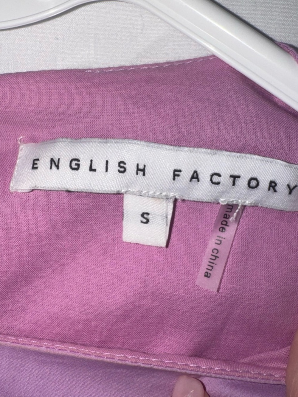 English Factory Lilac Scallop-Hem Puff Sleeve Mini Dress - Picture 14 of 16